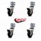 Service Caster 3'' Bright Chrome Neoprene Rubber Casters with Brakes Side Brackets, 4PK SCC-GR03S310-NPRB-BC-B-71678-4-CB180-4 - alternate 4